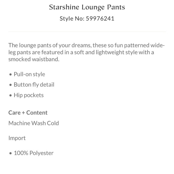 INTIMATELY FREE PEOPLE Sz XS STARSHINE SHEER PRINTED SMOCKED WAIST LOUNGE PANT - Picture 3 of 11